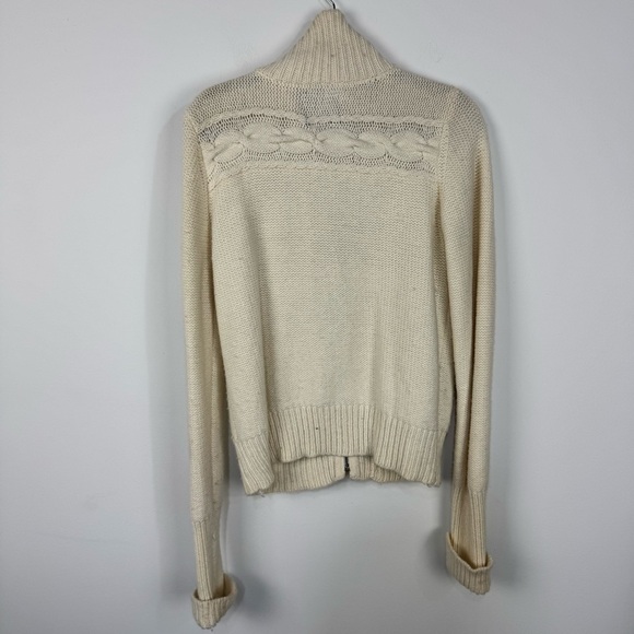 American Eagle Knit Nautical Pea Coat Jacket Ivory Cream Neutral - Picture 2 of 4